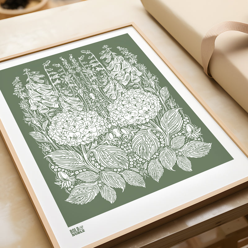 'English Garden' Botanical Art Print