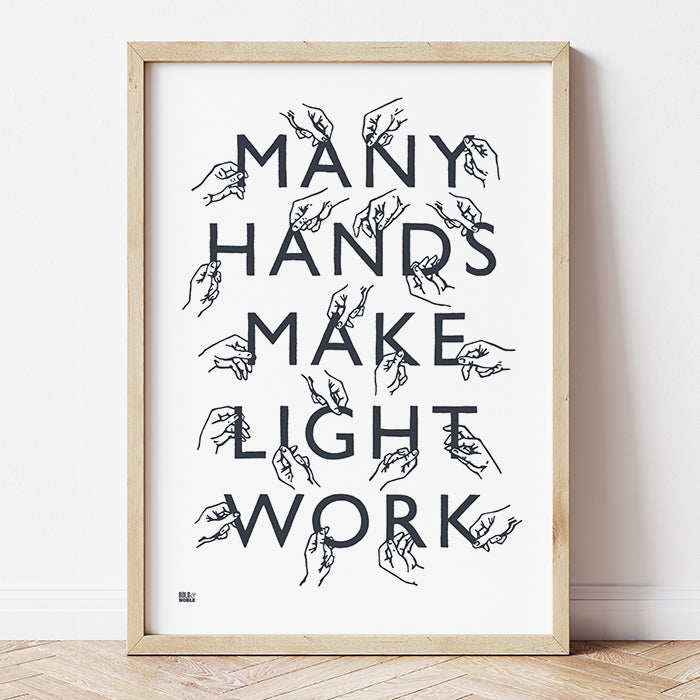 'Many Hands' Art Print in Sheer Slate