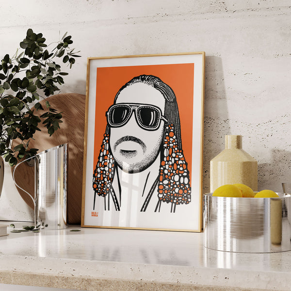 'Stevie Wonder' Musician Art Print