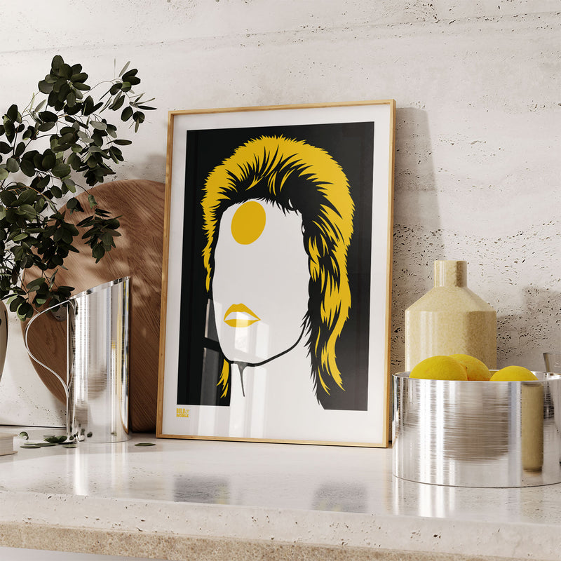 'David Bowie' Ziggy Stardust Musician Art Print