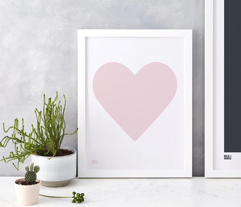 Pink Love Hearts Art Print